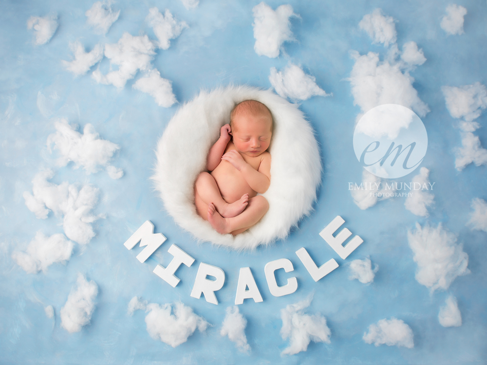 blue baby photo studio session plymouth newborn photos open eyes layers colours photography photographer emily monday munday one studio PL4 clouds blue love miracle baby first baby