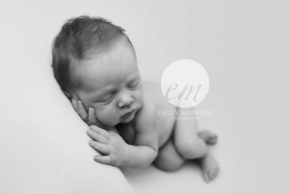 baby photographer photography plymouth newborn photos studio session sea themed black and white emily munday