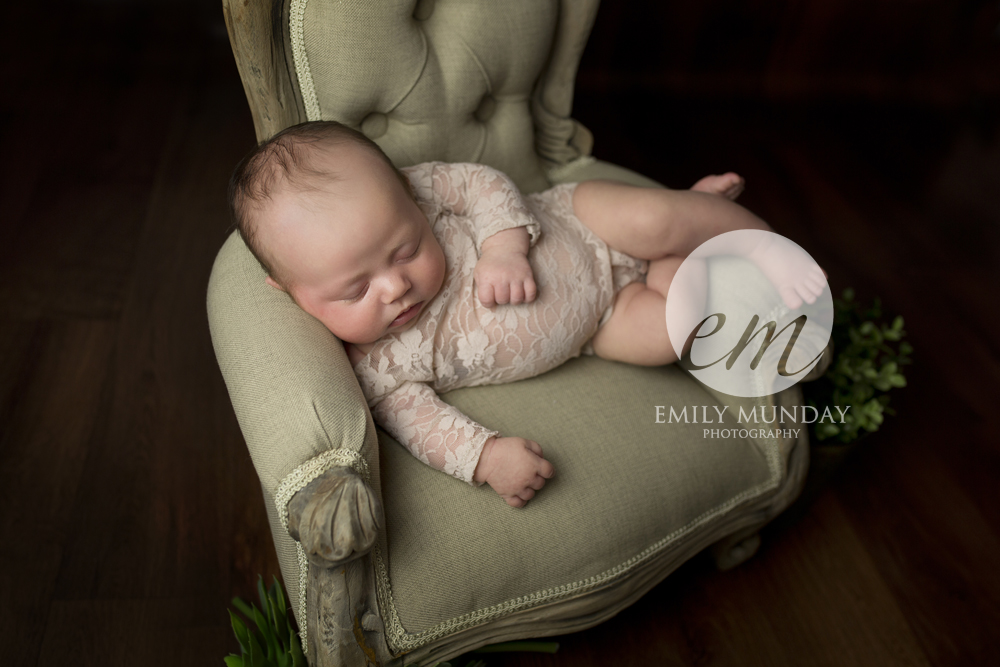 chair posed lace cream beige newborn photos photoshoot plymouth devon baby emily munday monday photography photographer