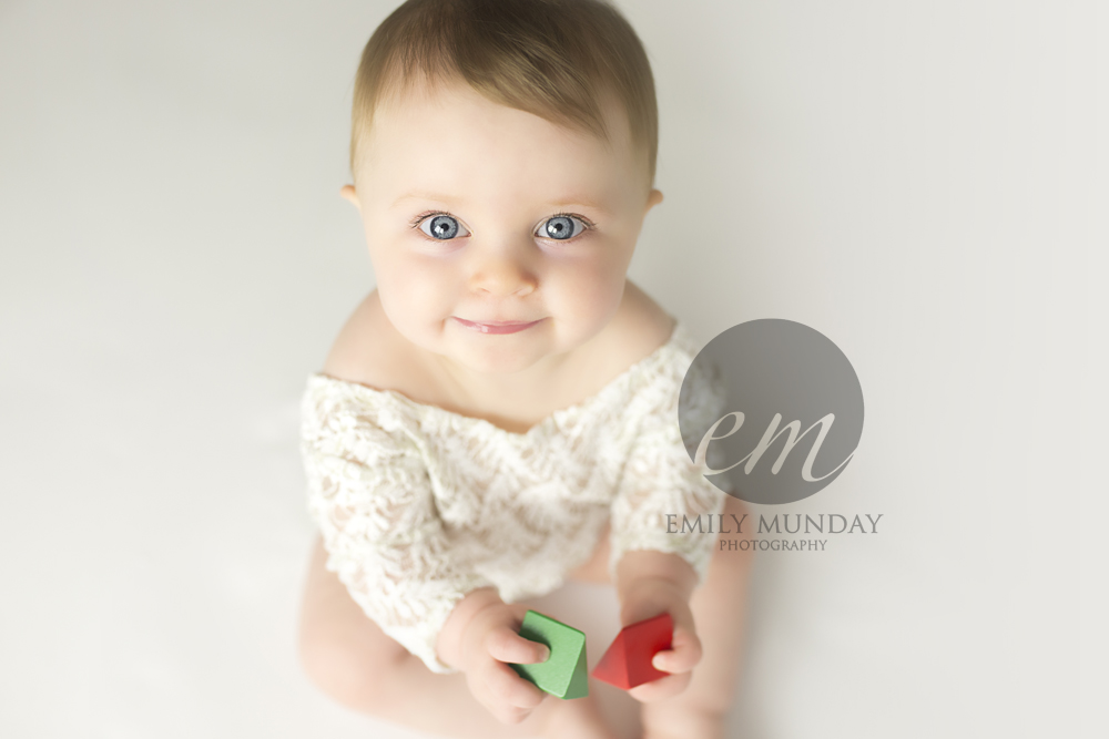 little sitter studio session plymouth devon baby newborn photographer emily munday photography pink bunny white lace