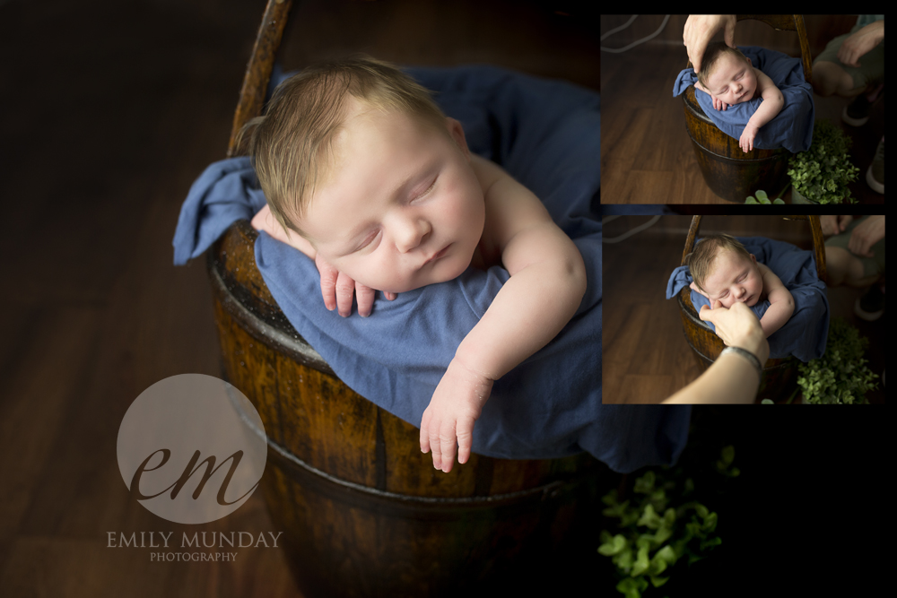 Safety in baby photography in Plymouth newborn studio photos photographer emily munday monday photography home studio baby pictures